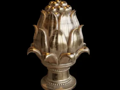 Pine Cone Ornament 3D Model with Multiple PBR Textures Sets 3D model