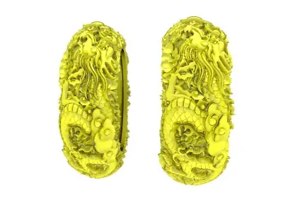 6212 Luxury Art Dragon Wedding Ring  3D print model