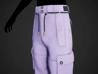 Light Violet Snowboard Pants Style 2 Low-poly 3D model