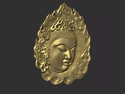 buddha face 3D print model