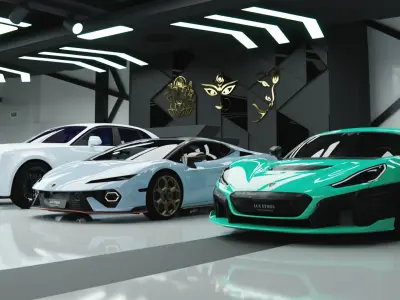 LUX ETHOS Bespoke Automotive ATELIER Showroom Car Photo Studio 3D model