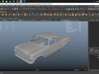 Studebaker Lark 1959 Body for 3D Print Model 3D print model