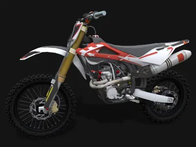 Motorcycle 2 dirt bike Low-poly 3D model
