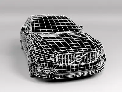 VOLVO S90 LOWPOLY Low-poly 3D model