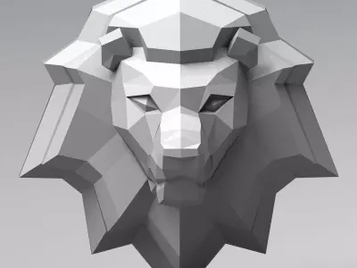 Printable Lion Head 3D model 3D print model