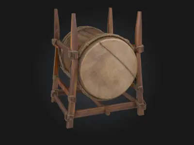 Medieval War Drum  The Beating Heart of Battlefield Command 3D model