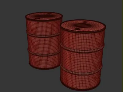 Shell Barrel Clean Low-poly 3D model