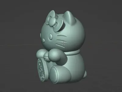 Adorable Hello Kitty Maneki Neko Bring Good Fortune 3D print model