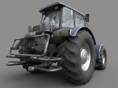 Dirty Tractor lowpoly Low-poly 3D model