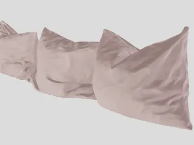 Three Soft Pillows Low-poly 3D model