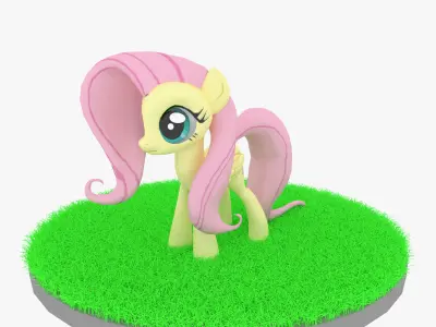 Cartoon Pony Rigged Low-poly 3D model