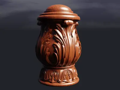 Carved cone Low-poly 3D model