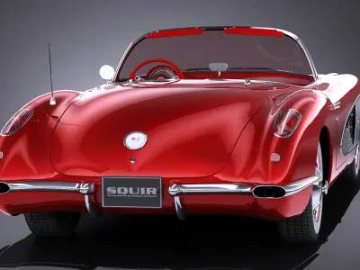 Chevrolet Corvette C1 CG 1958 LowPoly 3D model