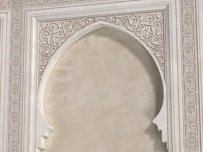 Arch in oriental style Arab decorative wall  3D model