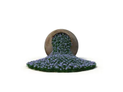Flowerbed rock with grass 3D model