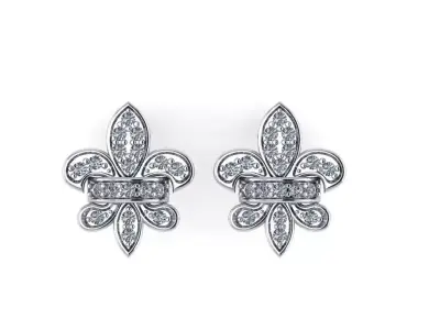 Royal lily earrings  3D print model