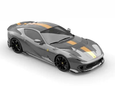 Ferrari 812 Competizione Low-poly 3D model