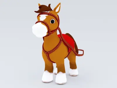 3D Cartoon Horse 3D model
