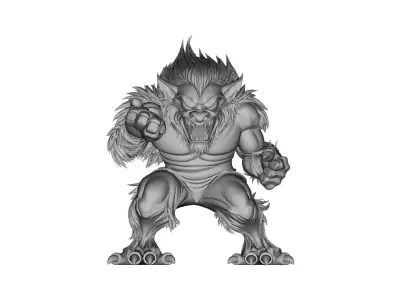 Werewolf Beast Character 3D Model for Jewelry Pendant Design 3D print model