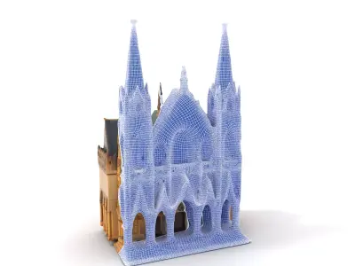 Gothic Cathedral Architecture model pack Low-poly 3D model