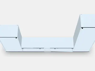 BESTA TV storage combination-glass doors 3 3D model