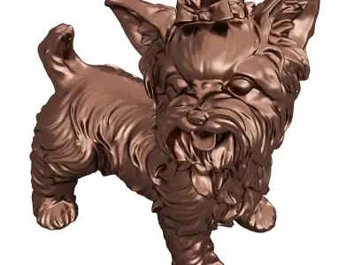 Yorkie dog figurine 3D model