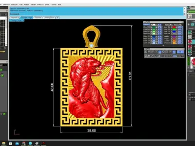 Luxury Rectangular Dragon Head Pendant for Men  3651 3D print model