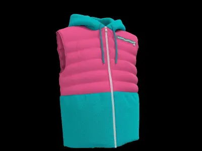 Female puffer vest 3D model