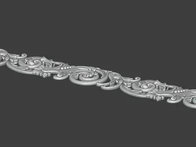 Bas-relief ornate scroll design 3D model