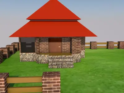 Cartoon house Low-poly 3D model