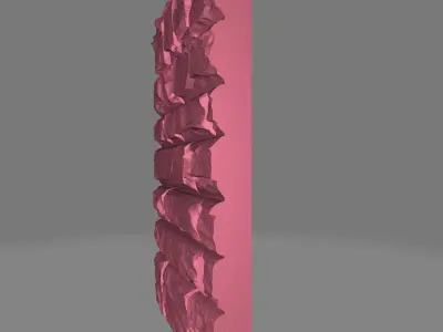 Pitted Rough Stone Wall Module 3D model