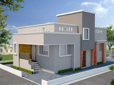 3d exterior kerala house plans and elevations Free low-poly 3D model