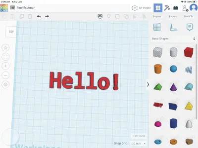 Hello 3d text stl  3D print model