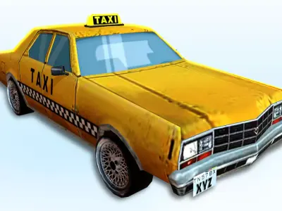 Low Poly Taxi Car 3D model