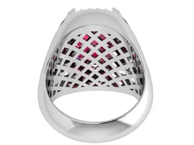 Cushion Cut Engraving Ring 4135 3D print model