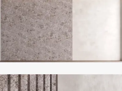 Decorative wall panel set 64 3D model