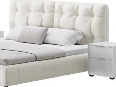 Modern Bed Frame Foam Standard Bed 3D model