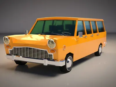 Low Poly Station Wagon Low-poly 3D model