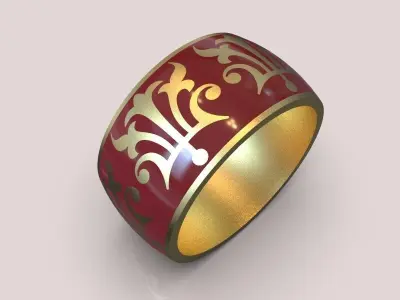 Design Women ring with ornament 3dm stl 3D print model Free 3D print model