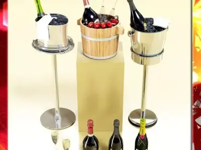 Champagne Ice Bucket Collection 3D model