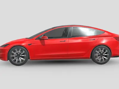 Tesla Model 3 2024 Low-poly 3D model