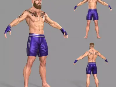 UFC Boxer Low-poly 3D model