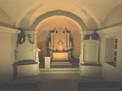 CHURCH OF SAINT CROSS - SLOVENIAN MEDITERRANEAN ARCHITECTURE  Low-poly 3D model