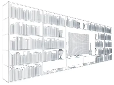 books and furniture 3D model