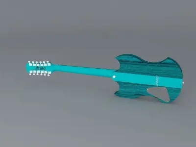 12 string electric guitar Free 3D model