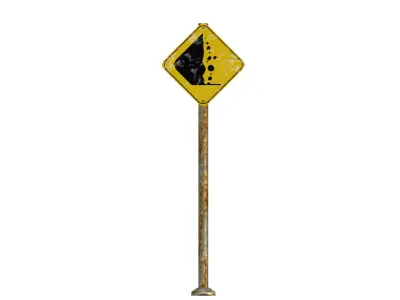 Falling Rocks In Roads Area Warning 3D model