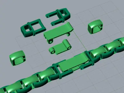 Luxury two-tone gold chain model bg0040 3D print model