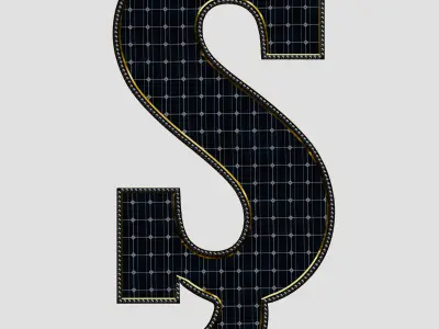 Solar Panel Letter - S 3D model