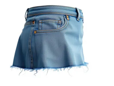Denim Skirt Model Pack Low-poly 3D model