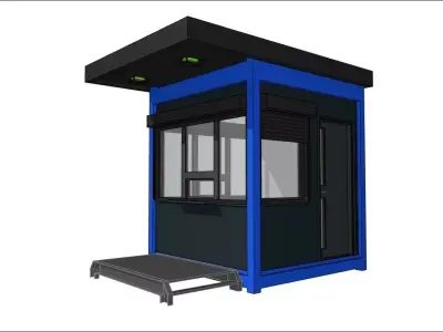 container guard booth 250cm x 250 cm plus roof many formats 3D model